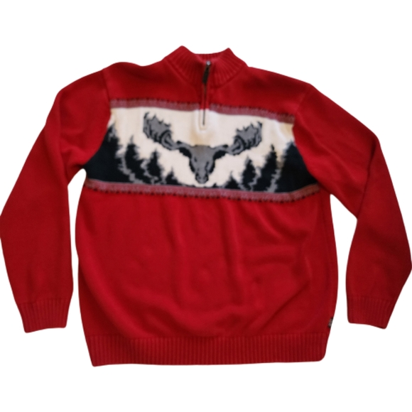 Chaps Red Sweater XL Vintage Holiday - Picture 2 of 11